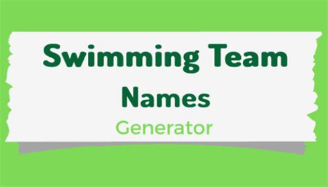 Swimming Team Name Generator