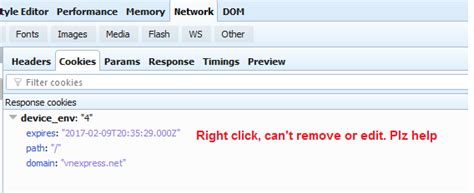 How to edit or remove cookies in Firefox DevTools? - Stack Overflow
