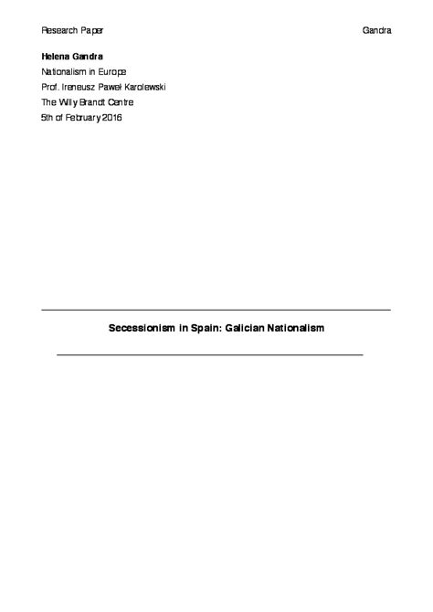 Secessionism in Spain: Galician Nationalism | Helena Gandra - Academia.edu