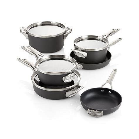 Calphalon Stackable 10-Piece Non-Stick Cookware Set + Reviews | Crate & Barrel | Cookware set ...