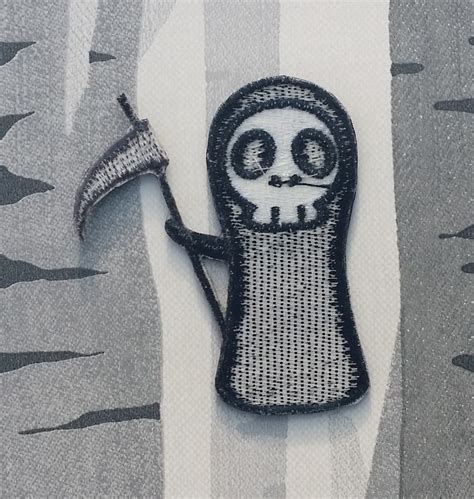 Cute Grim Reaper Death Embroidered Patch Applique Very Gothic - Etsy