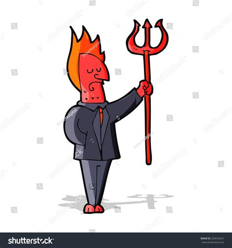 Cartoon Devil Pitchfork Stock Vector (Royalty Free) 209553427 ...