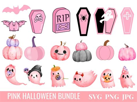 Halloween Pink PNG, Halloween Girl Png, Cute Pink Png,pumpkin Png,bundle Halloween Png ...