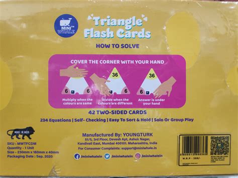 Triangle Math Flash Cards Multiplication And Division | EducationalAids By Manoj Stores