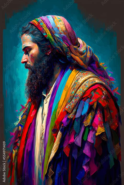 Joseph and the coat of many colors. Generative AI Stock Illustration | Adobe Stock