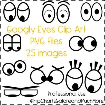 Googly Eyes Clip Art - 25 PNG files - Commercial Use Okay | TPT