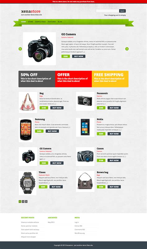 10 Free e-Commerce WordPress Themes 2013 - Eiffel LapTop