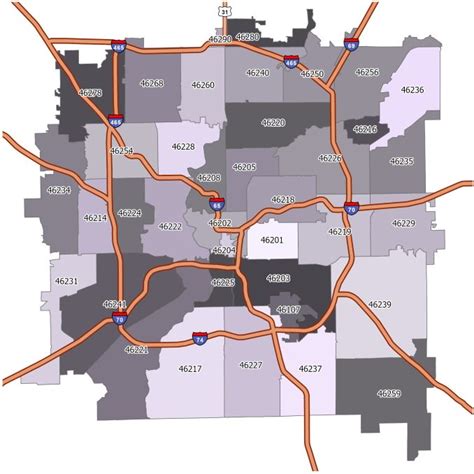 Indianapolis Zip Code Map - GIS Geography