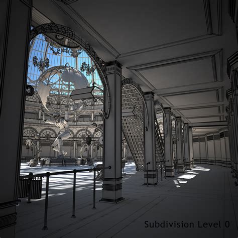 3D old train station interior model - TurboSquid 1636928