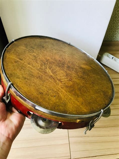 Vintage big wooden tambourine Retro Decorative musical | Etsy