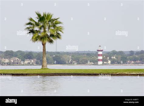 Lake Conroe Lighthouse also know as Harbour Town Lighthouse on Lake Conroe Conroe Texas Stock ...