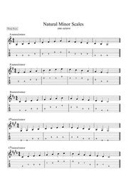 Sharp Natural Minor Scales One Octave (Guitar Tablature Score) : Richard Pascoe : Free Download ...