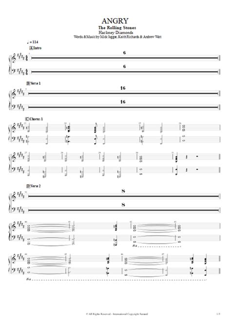 Angry Tab by The Rolling Stones (Guitar Pro) - Full Score | mySongBook