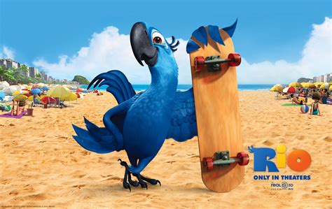 Blu the Rare Blue Macaw in the Movie Rio Desktop Wallpaper
