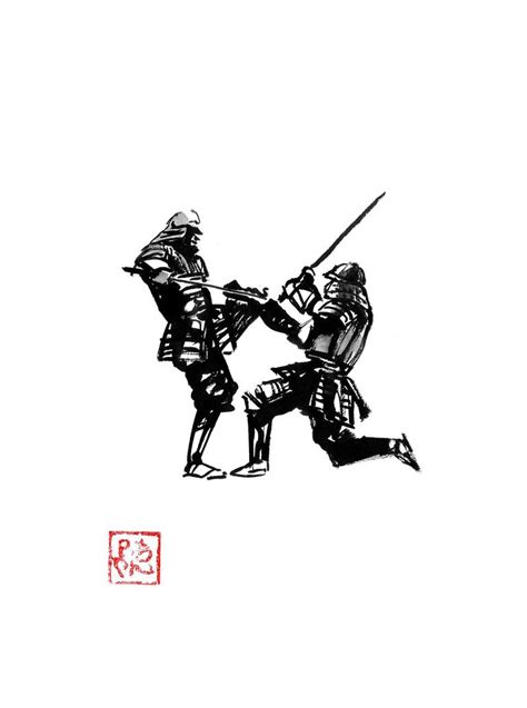 samurai end of fight Drawing by pechane sumie | Saatchi Art