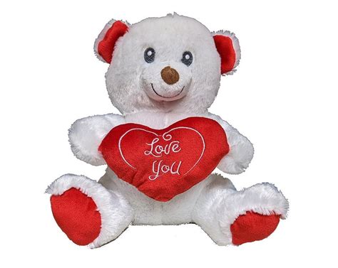 Wholesale 11" Valentine Plush White Teddy Bear (SKU 2343272) DollarDays