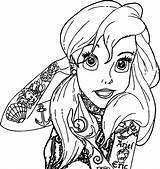 Awesome Ariel Mermaid Tattoo Coloring Page  Disney Princess coloring sketch template