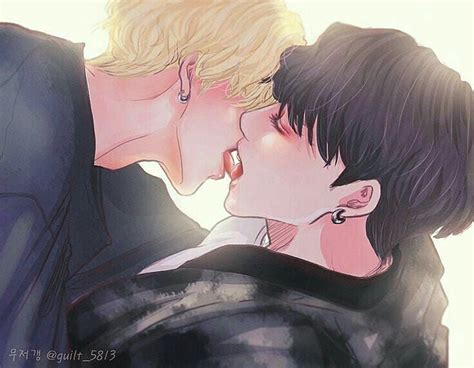 Kookmin kiss ... | Jikook, Fan art, Yoonmin fanart