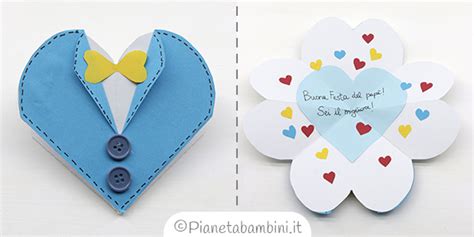 Biglietto per la Festa del Papà a Forma di Cuore e Fiore ...