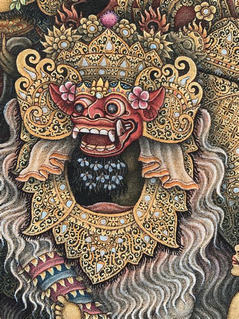 Balinese Barong and Rangda Painting, Bali Temple, Topeng Monyet ...