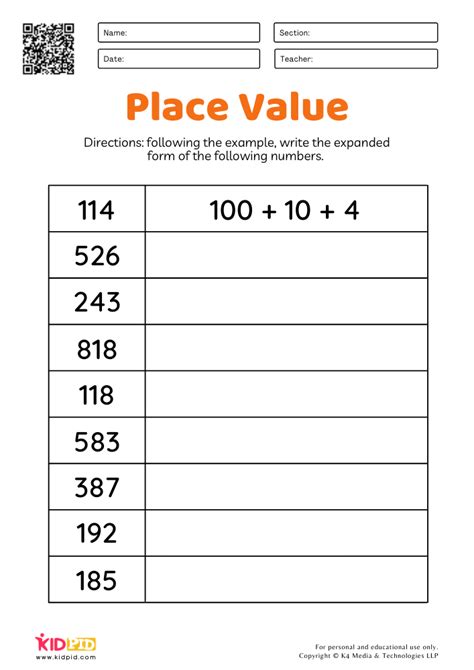 Math Expanded Form Worksheets for Grade 2 - Kidpid