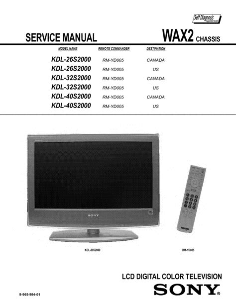 Sony Tv Repair Manual - ahgala