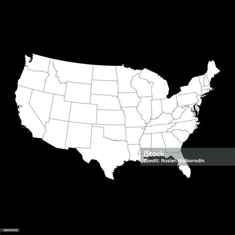 Usa Map With State Borders Vector Illustration Stock Illustration ...