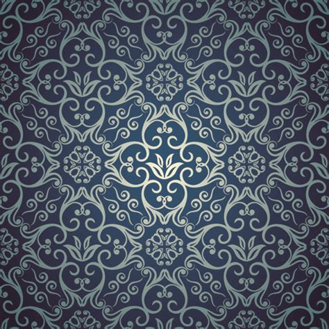 Blue Vector Pattern | Free EPS file Blue floral seamless pattern design vector download | Blue ...