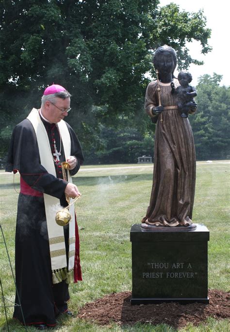 Statue of Our Lady of Einsiedeln dedicated at cemetery (August 5, 2011)