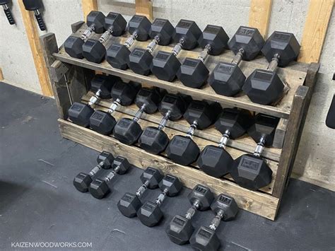 DIY dumbbell rack made from wood, easy to follow step by step ...