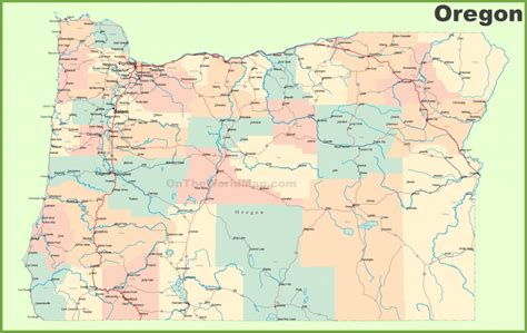 Road Map Of Oregon With Cities Throughout Printable Map Of Oregon - Printable Maps