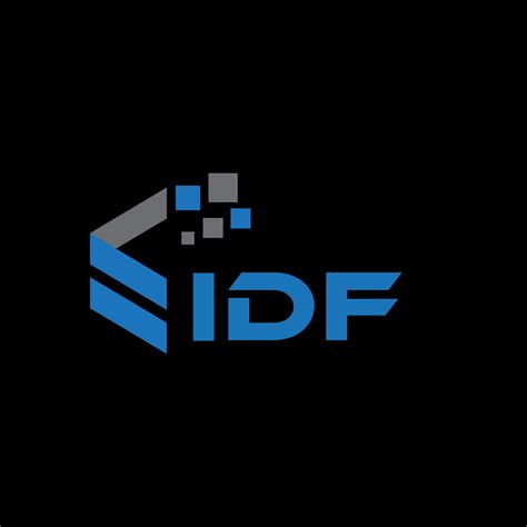 IDF letter logo design on black background. IDF creative initials ...