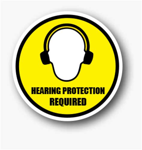 Durastripe Floor Safety Sign, Hearing Protection Required - Circle ...