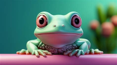 Premium Photo | Sunshine Serenade The Joyful Journey of a Cartoon Frog