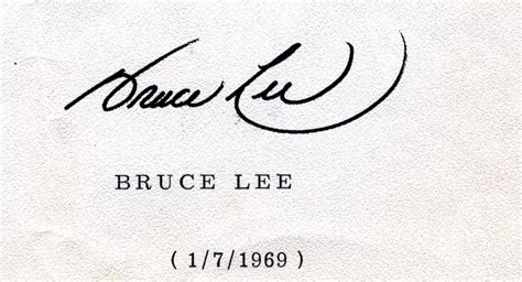 Bruce Lee Autograph Examples