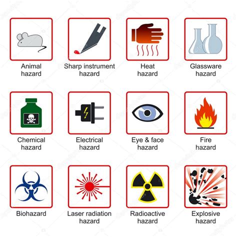 Descargar - Símbolos de seguridad de laboratorio — Ilustración de Stock ...