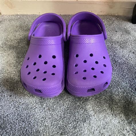 dark purple crocs size 7 W - Depop