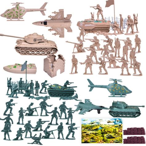 Fun Little Toys Army Men Big Bucket of Civil War Soldiers Over Action Figures set 100 Pieces ...