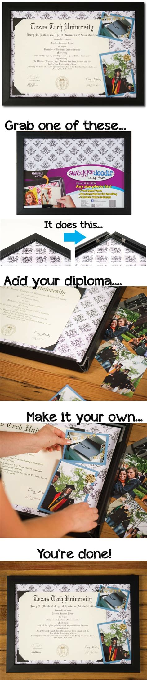 Graduation. Easy Diploma Frame! Personalized by you. The frame opens ...