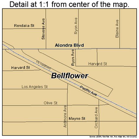 Bellflower California Street Map 0604982