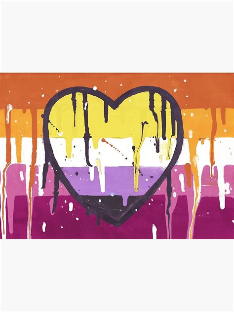 "Lesbian & Non-binary: Painted Pride Flag" Art Print for Sale by Lewin-Wild | Redbubble