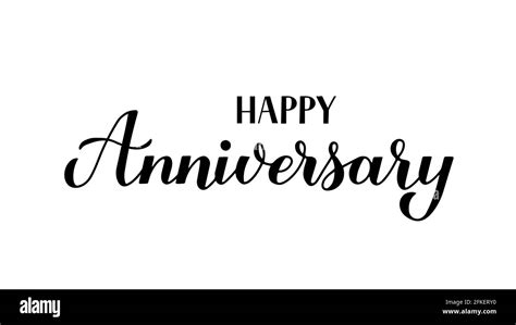 Happy Anniversary calligraphy hand lettering isolated on white. Birthday or wedding anniversary ...