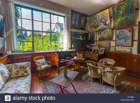 Interior of Claude Monet's home in Giverny, Normandy, France Stock Photo | Claude monet, Giverny ...