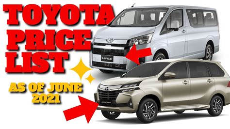 Toyota Cars Philippines Price List 2021 - Auto Presyo - YouTube