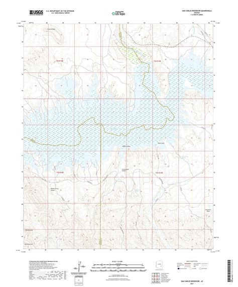 San Carlos Reservoir Arizona US Topo Map – MyTopo Map Store