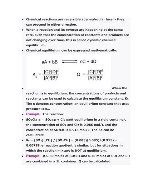 Unit 7 Factors Influencing Equilibrium Shifts - Chemical reactions are ...