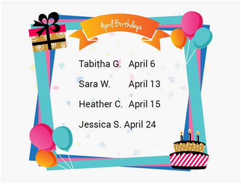 April Birthdays , Free Transparent Clipart - ClipartKey