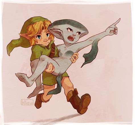 Young Link and Princess Ruto - The Legend of Zelda: Ocarina of Time; fan art "Onward, peasant ...