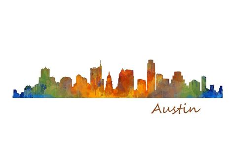 9x Pack Austin Skylines | Cityscape, Austin skyline, Austin texas skyline