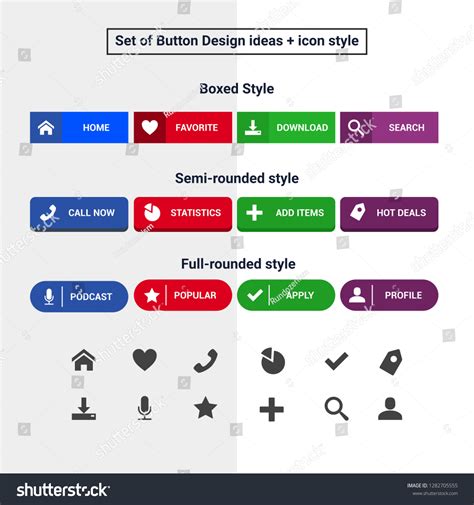 Set Call Action Button Design Icon: vector de stock (libre de regalías) 1282705555 | Shutterstock